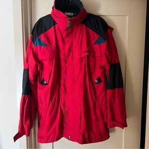 Vintage Nordica Mens Ski Jacket in Red Black